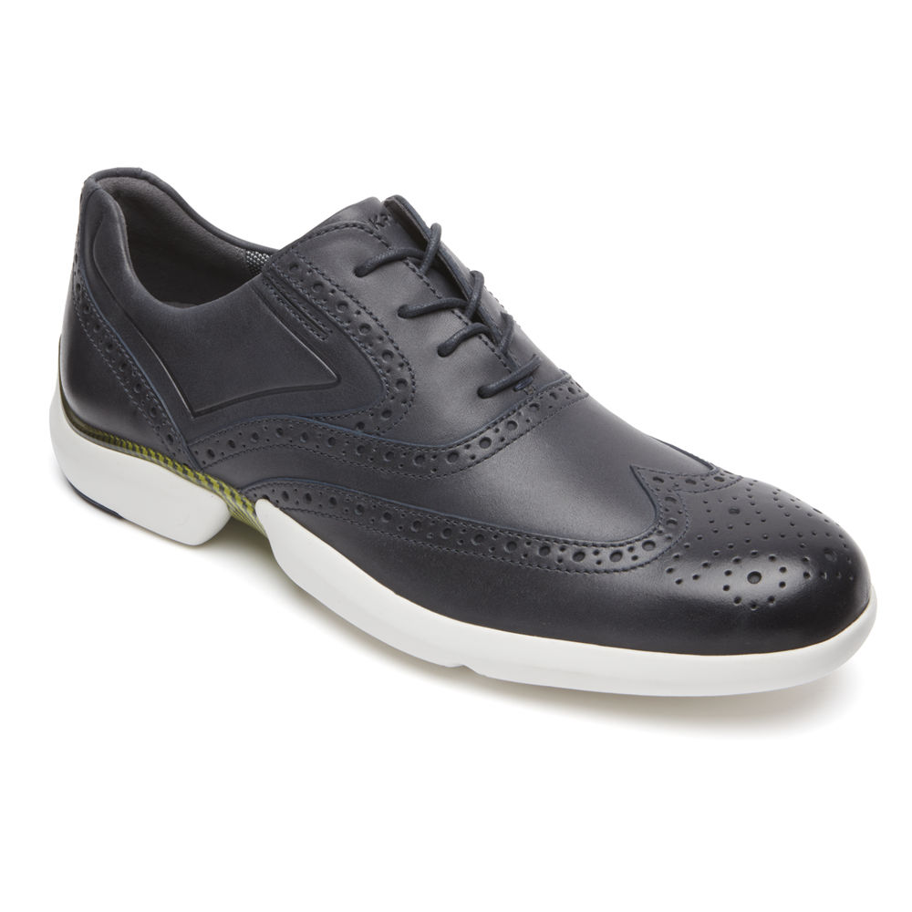 Rockport Mens Lace Up Blue - Total Motion Advance Wingtip - UK 920-FMOJEU